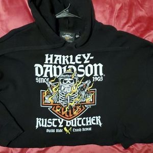 Harley Davidson Crop Hoodie
